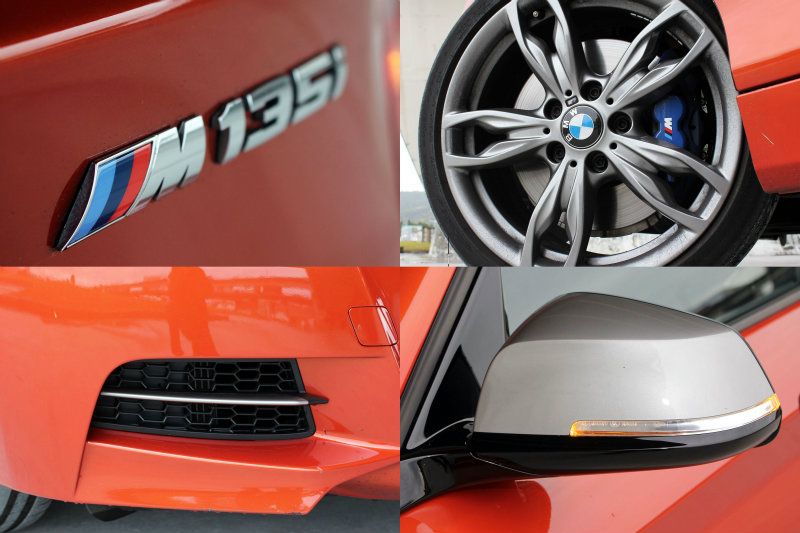 外觀上身披M款空力套件的M135i,呈現較一般車型更具侵略性的氣勢。 外觀上身披M款空力套件的M135i,呈現較一般車型更具侵略性的氣勢。