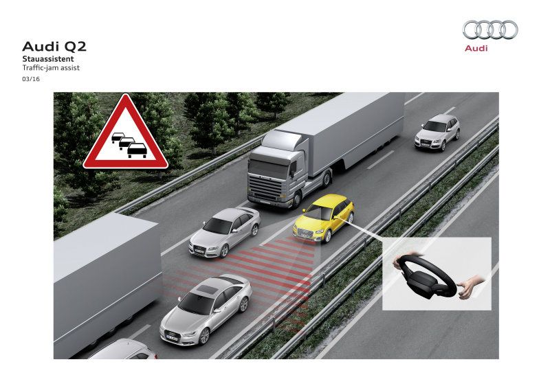 如遇擁塞路況,塞車輔助系統可在時速65km/h內,主動維持與前車距離,以分擔駕駛辛勞。 如遇擁塞路況,塞車輔助系統可在時速65km/h內,主動維持與前車距離,以分擔駕駛辛勞。