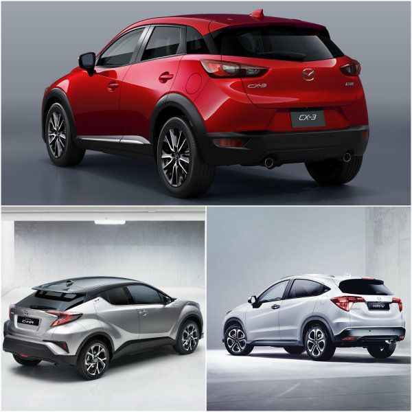 明顯外擴的葉子板線條,讓Toyota C-HR富有肌肉感,而CX-3則藉由曲度明顯的窗框帶來跑車氣息,至於Honda HR-V走的是內斂風格。 明顯外擴的葉子板線條,讓Toyota C-HR富有肌肉感,而CX-3則藉由曲度明顯的窗框帶來跑車氣息,至於Honda HR-V走的是內斂風格。