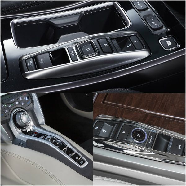 其實按鍵式排檔陸續出現在Honda旗下，NSX（左下）與Acura RLX/Honda Legend（右下）都是採用按鍵排檔，且三者排列設計其實大同小異。