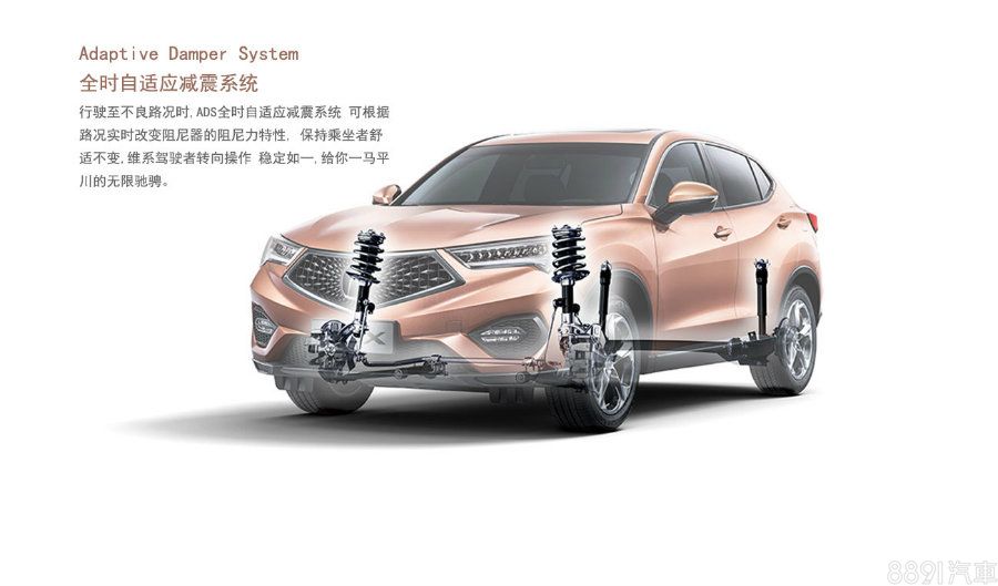 底盤與HR-V一樣是採用前麥花臣、後扭力樑設計，不過CDX全車系均標配了ADS主動式懸吊系統。