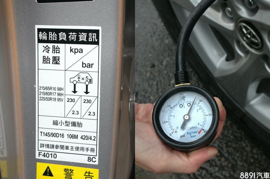 經測量車輛當時胎壓為2.6bar，原廠建議滿座情況下胎壓應設定為2.3bar，無2人數據可參考，加上當日是媒體試乘，相信原廠已把車輛調整到最佳狀態，故維持此胎壓進行測試。