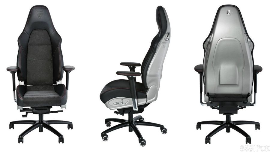 保時捷在去年就推出一款名為Office Chair RS的辦公室座椅，材質、造型完全比照911跑車上的設計，而且椅背角度還有電動調整功能，比法拉利的作品多了些功能性。