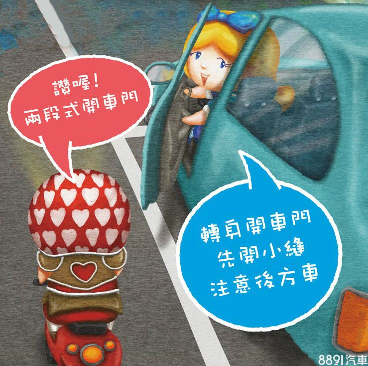 交通部交通管理處罰條例規定，假如駕駛或乘客任意開啟或關閉車門造成意外，將會處以1200元以上3600元以下罰鍰。（圖取自台北市政府交通局）