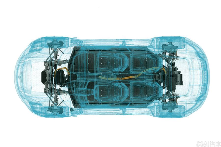 （圖為Mission E Concept底盤透視圖）