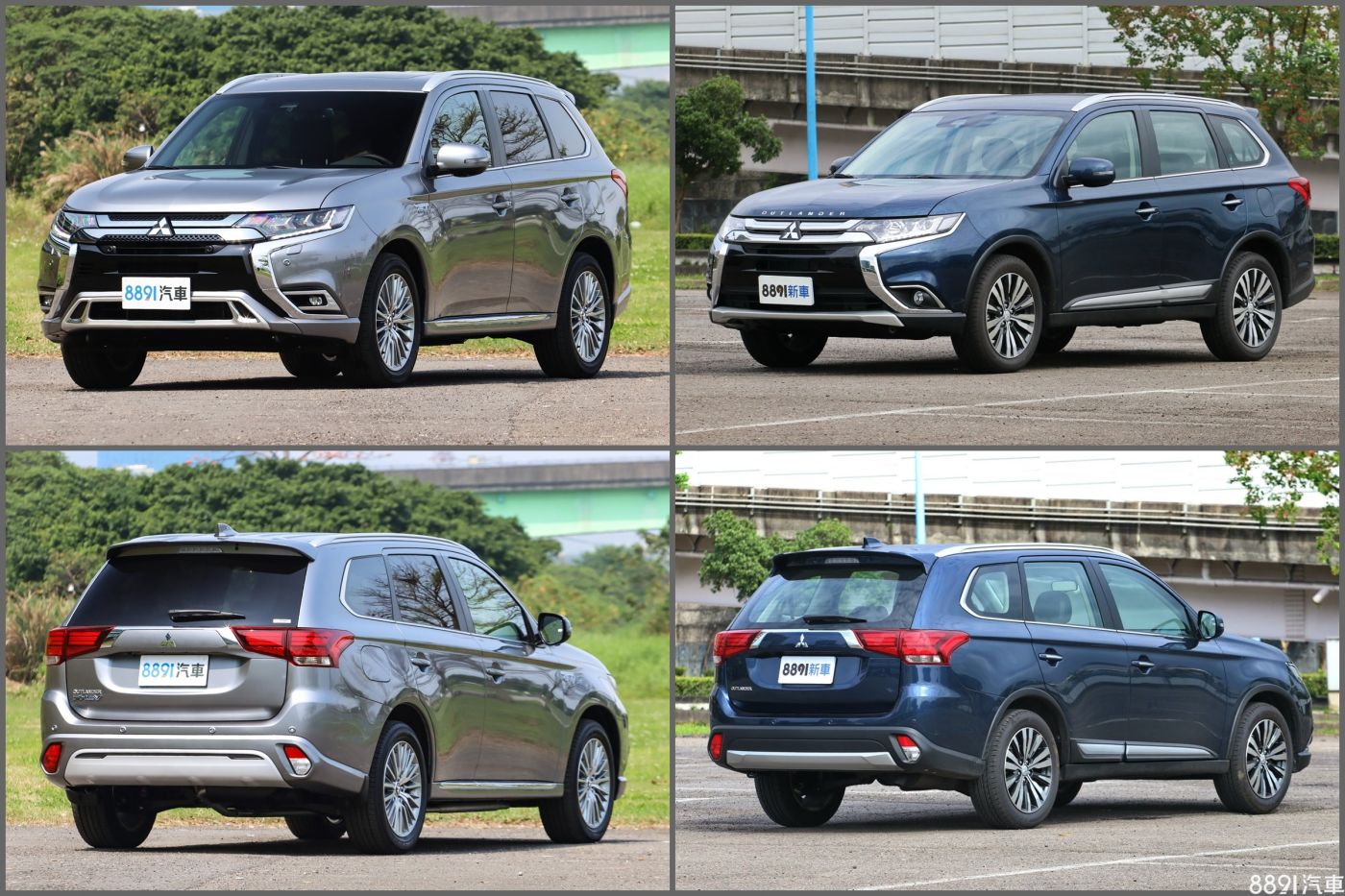 左側為二度小改款Outlander PHEV,右側為延續首次小改款式樣的國產現行版本。
