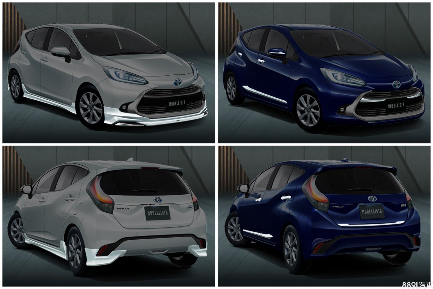 白車搭Aero Parts Set空力套件,藍車搭Cool Shine Kit鍍鉻套件。